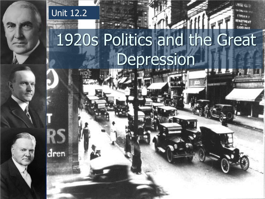 1920S Politics and the Great Depression