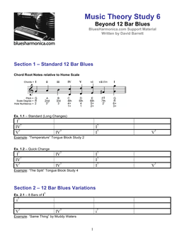 Beyond 12 Bar Blues Bluesharmonica.Com Support Material Written by David Barrett