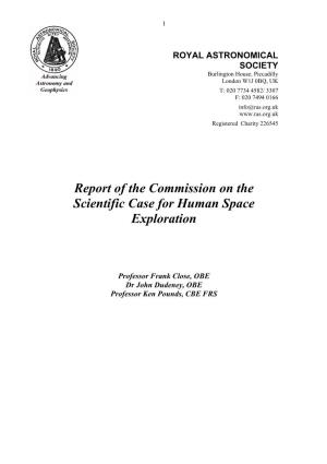 Report of the Commission on the Scientific Case for Human Space Exploration
