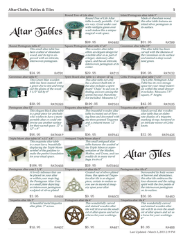 Altar Cloths, Tables & Tiles