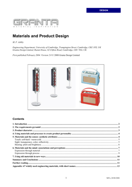 Materials and Product Design
