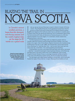 BLAZING the TRAIL in NOVA SCOTIA in Canada’S Second Ook Up, Way Up, Because Glooscap Is a Giant in Atlantic Canada’S Mi’Kmaq Culture