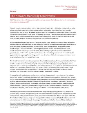 The Network Marketing Controversy