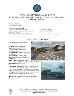 City of Somerville, Massachusetts Planning Staff Report