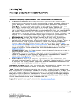[MS-MQOD]: Message Queuing Protocols Overview