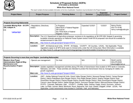 Schedule of Proposed Action (SOPA) 07/01/2020 to 09/30/2020 White River National Forest This Report Contains the Best Available Information at the Time of Publication