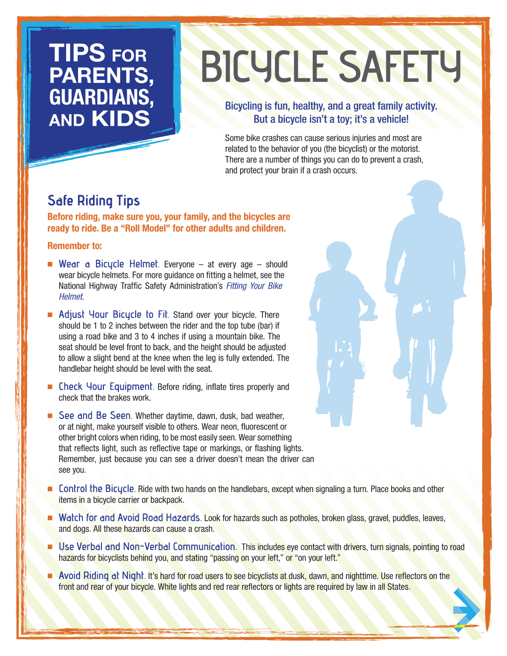 BICYCLE SAFETY GUARDIANS, Bicycling Is Fun, Healthy, and a Great Family Activity