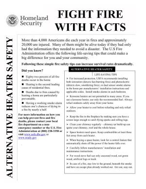 FIGHT FIRE with FACTS Speak with a USFA Spokesperson, Please Call 202-842-3600