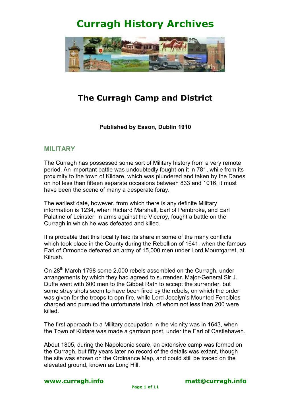 The Curragh Camp and District