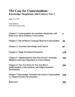 The Case for Contextualism: Knowledge, Skepticism, and Context, Vol