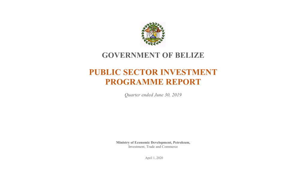 Public Sector Investment Programme Report