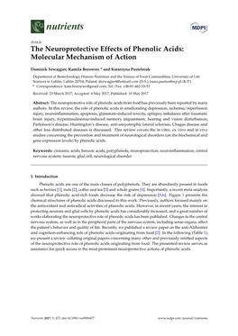 The Neuroprotective Effects of Phenolic Acids: Molecular Mechanism of Action