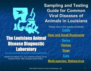 Guide for Common Viral Diseases of Animals in Louisiana