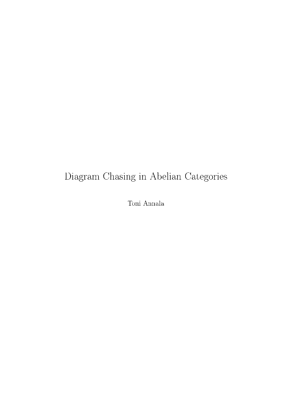 Diagram Chasing in Abelian Categories