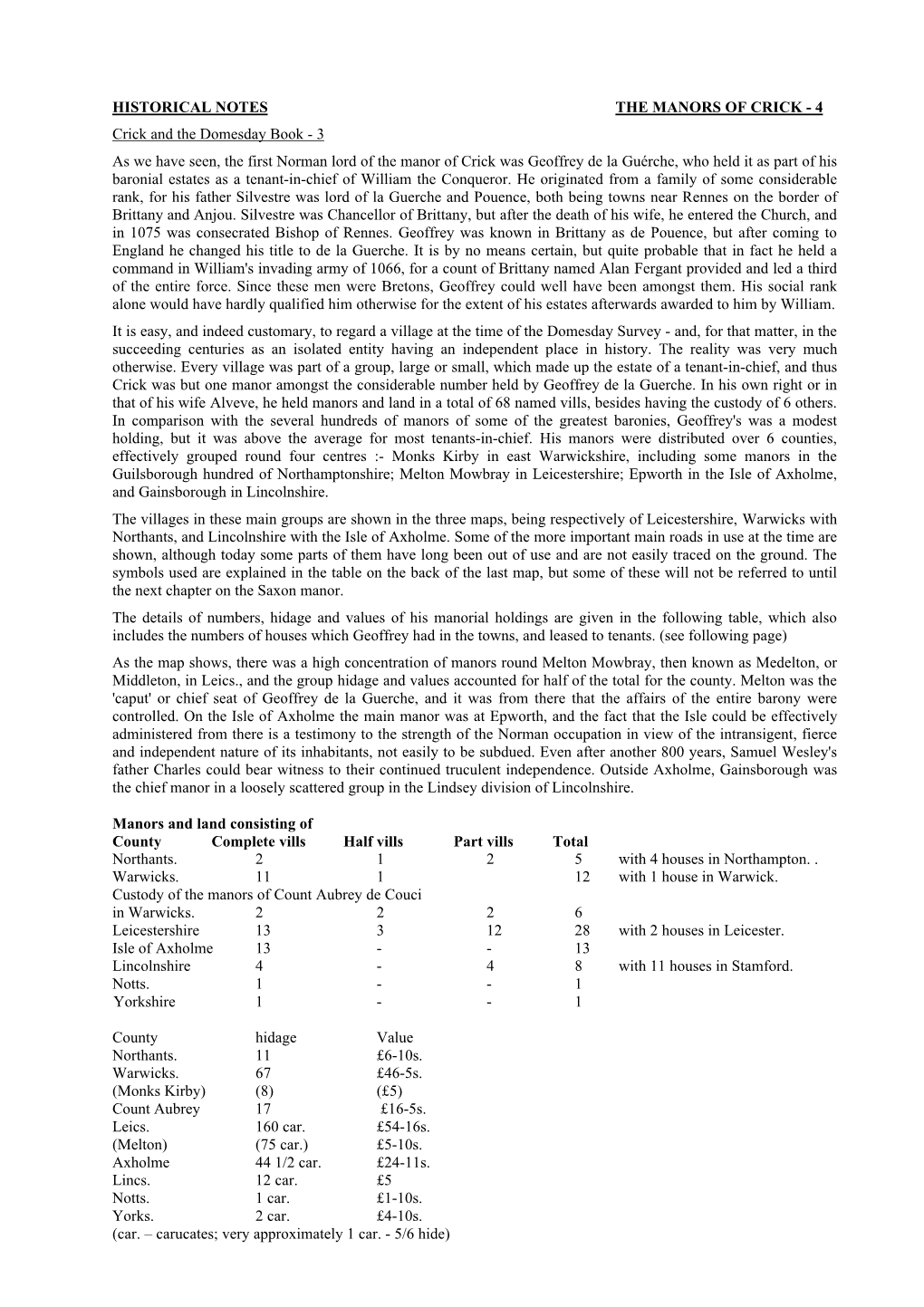 4 Crick and the Domesday Book