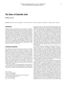 The Future of Hydraulic Tests