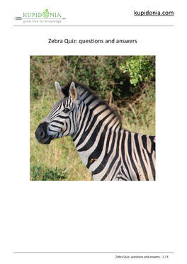 Zebra Quiz: Questions and Answers