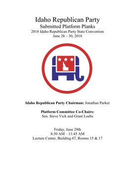 Idaho Republican Party Chairman: Jonathan Parker