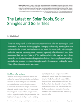 Solar Roofs, Shingles & Tiles