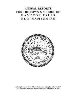 Annual Reports for the Town & School of Hamptonfalls Newhampshire