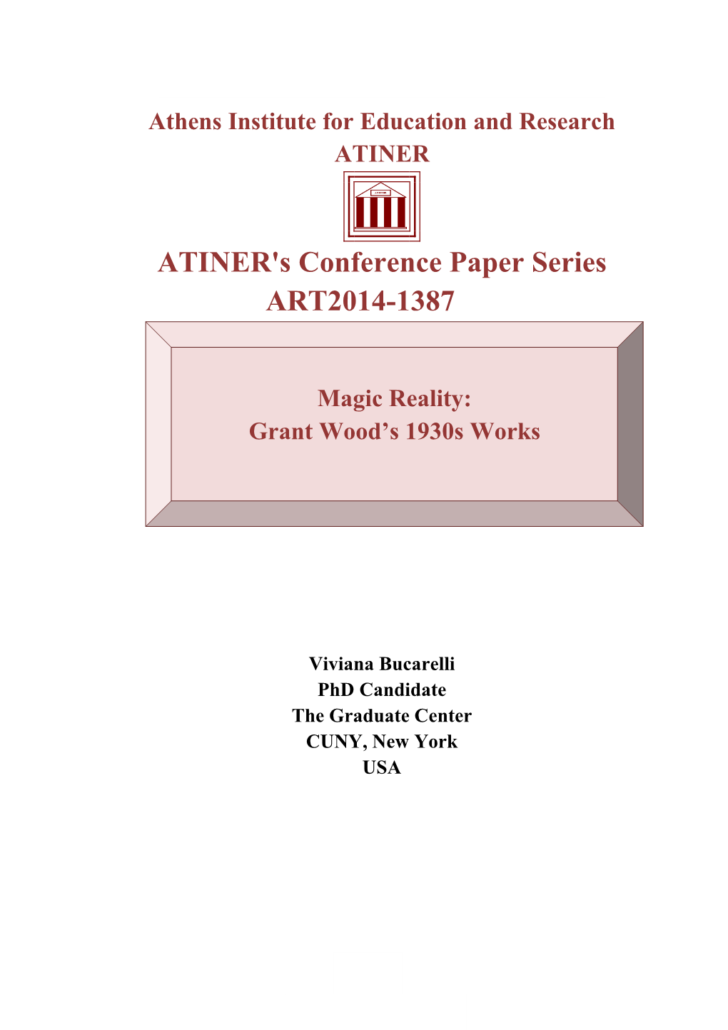 ATINER's Conference Paper Series ART2014-1387
