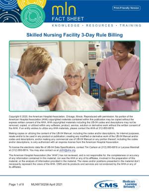 Skilled Nursing Facility 3-Day Rule Billing