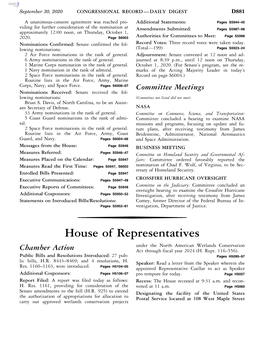 House of Representatives Under the North American Wetlands Conservation Chamber Action Act Through Fiscal Year 2024 (H