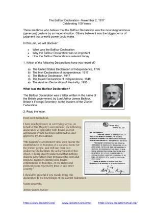 The-Balfour-Declaration-Lookstein-Center.Pdf