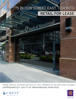 175 Bloor Street East, Toronto Retail for Lease
