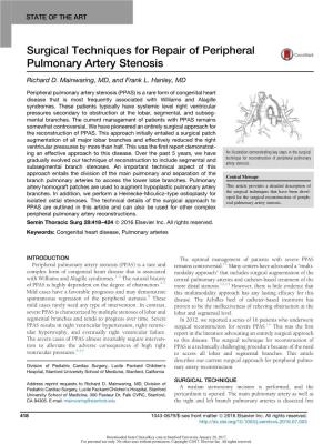 Surgical Techniques for Repair of Peripheral Pulmonary Artery Stenosis