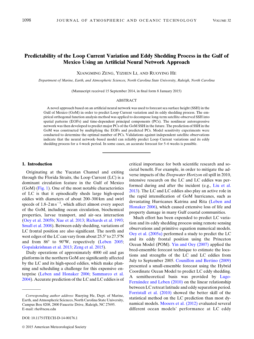 Predictability of the Loop Current Variation and Eddy Shedding Process in the Gulf of Mexico Using an Artiﬁcial Neural Network Approach