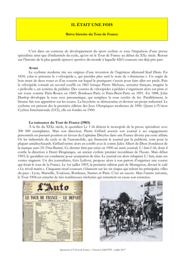 Brève Histoire Du Tour De France