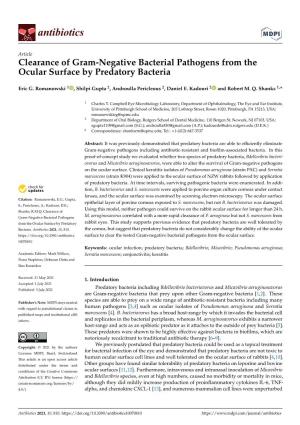 Clearance of Gram-Negative Bacterial Pathogens from the Ocular Surface by Predatory Bacteria
