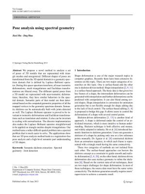 Pose Analysis Using Spectral Geometry
