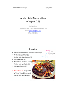 Amino&Acid&Metabolism& (Chapter&21)&