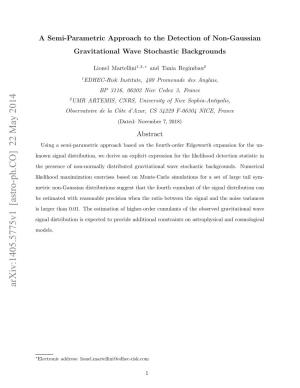 A Semi-Parametric Approach to the Detection of Non-Gaussian Gravitational Wave Stochastic Backgrounds