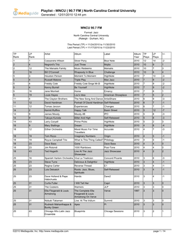 Playlist - WNCU ( 90.7 FM ) North Carolina Central University Generated : 12/01/2010 12:44 Pm