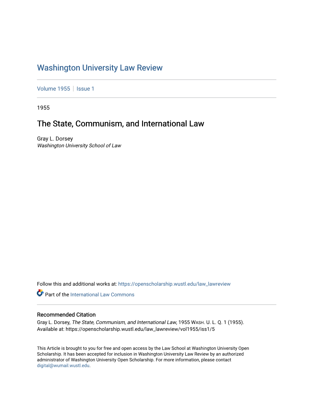 The State, Communism, and International Law