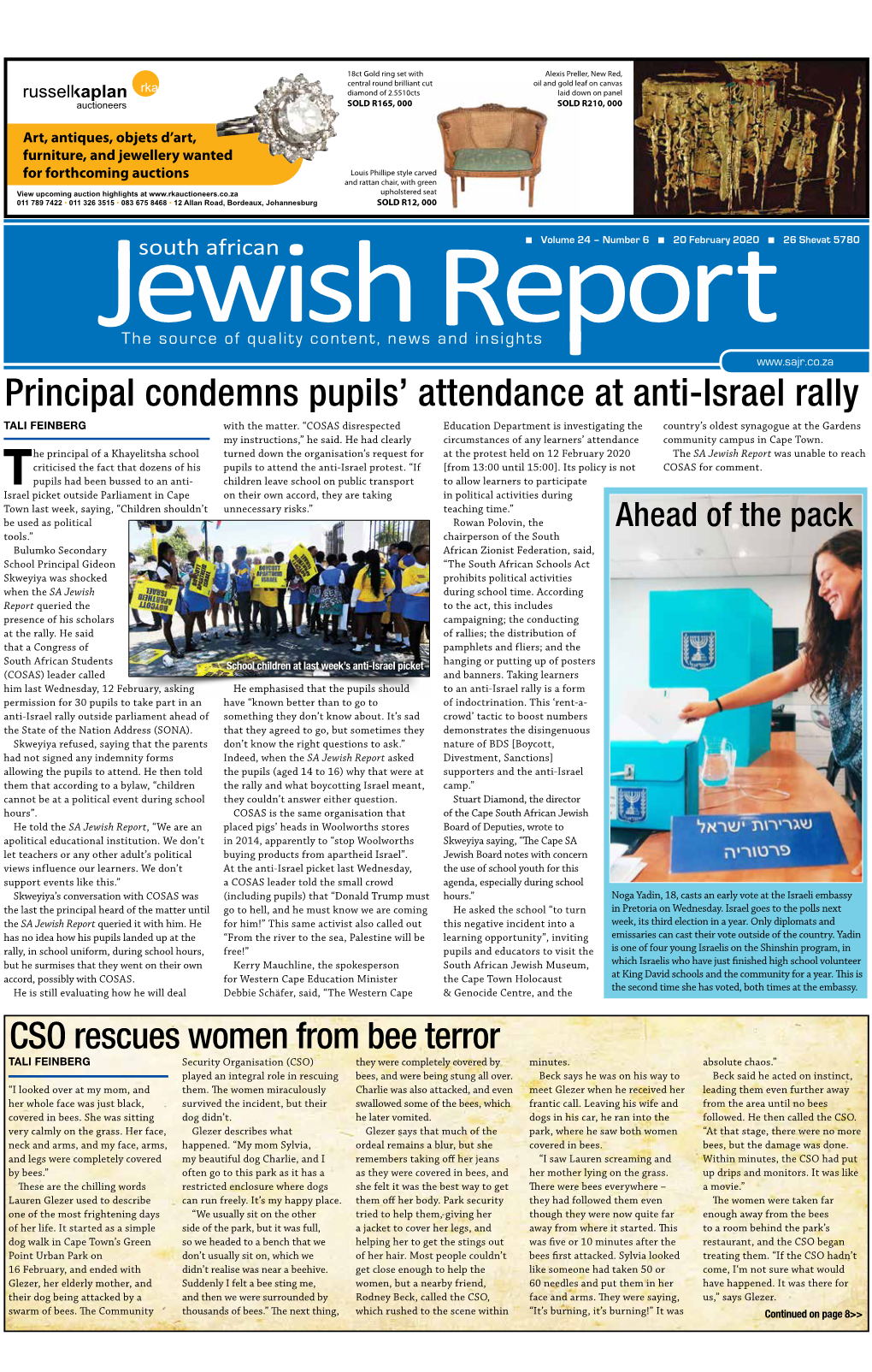 Condemns Pupils' Attendance at Anti-Israel Rally
