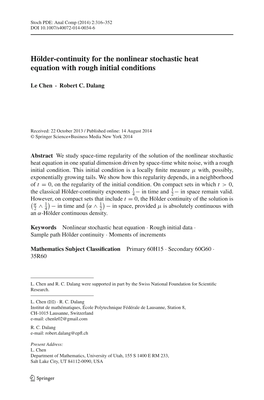 Hölder-Continuity for the Nonlinear Stochastic Heat Equation with Rough Initial Conditions