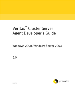 Cluster Server Agent Developer's Guide
