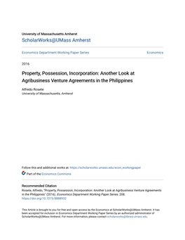 Another Look at Agribusiness Venture Agreements in the Philippines