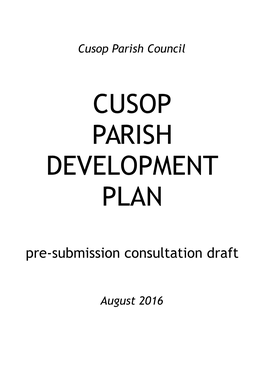 Cusop Neighbourhood Development Plan August 2016