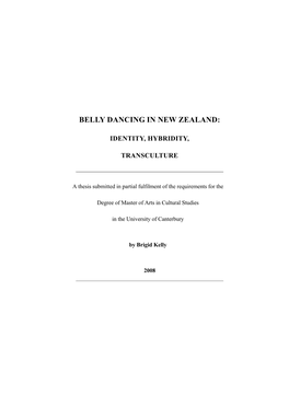 Belly Dancing in New Zealand
