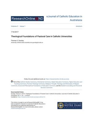 Theological Foundations of Pastoral Care in Catholic Universities