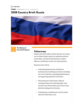 2018 Country Brief: Russia