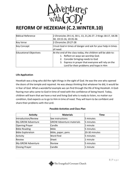Reform of Hezekiah (C.2.Winter.10)