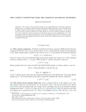 The ℓ-Parity Conjecture Over the Constant Quadratic Extension
