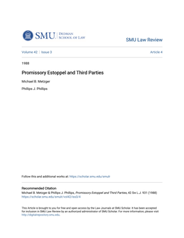 Promissory Estoppel and Third Parties