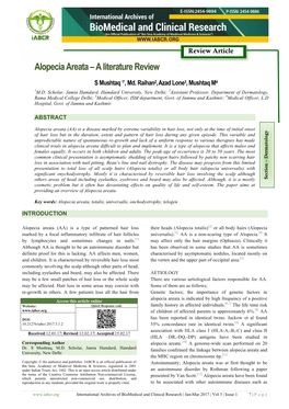 Alopecia Areata – a Literature Review